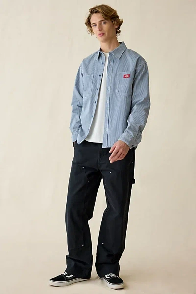 Dickies Hickory Stripe Work Shirt Top In Blue, Men's At Urban Outfitters