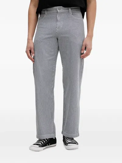 Dickies Hickory Striped Carpenter Trousers In Gray