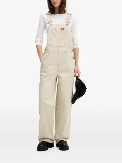 Dickies Hickory Striped Dungarees In Neutral