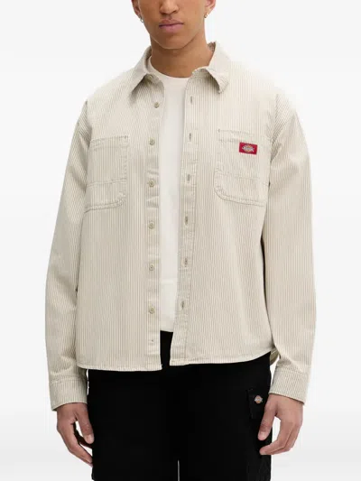 Dickies Hickory Vertical-stripe Shirt In Neutral