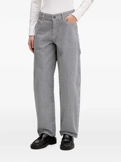 Dickies Hickory-stripe Straight-leg Jeans In White