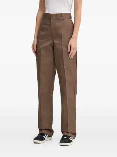 Dickies High-rise Straight-leg Trousers In Brown