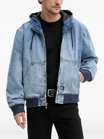 Dickies Hooded Denim Jacket In Blue