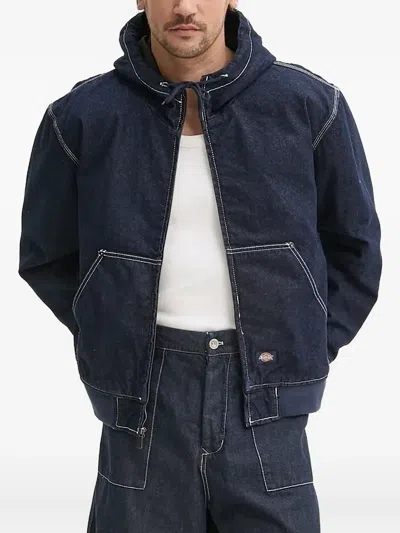 Dickies Hooded Denim Jacket In Blue