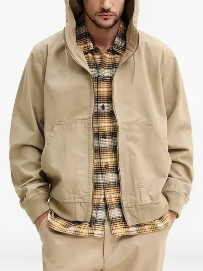 Dickies Hooded Zip-up Jacket In Neutral