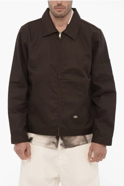 Dickies Icons Solid Color Lightweight Jacket With Zip Closure In Brown