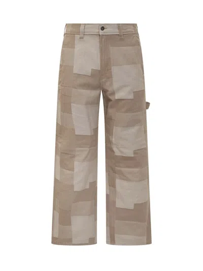Dickies Patchwork Jacquard Carpenter Pants In Desert Sand