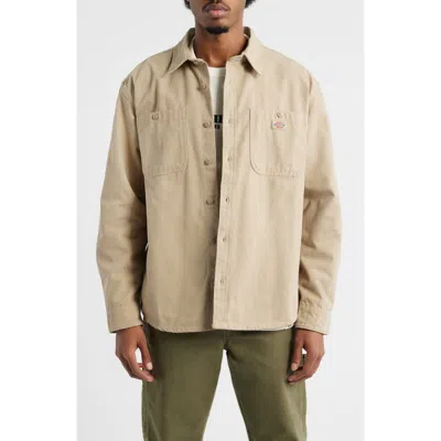 Dickies Johnsonville Cotton Canvas Button-up Shirt In Neutral
