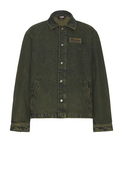 Dickies Lewistown Denim Jacket In Green Tone Fade