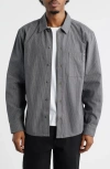 Dickies Lima Loose Fit Pinstripe Cotton Twill Button-up Shirt In Gray