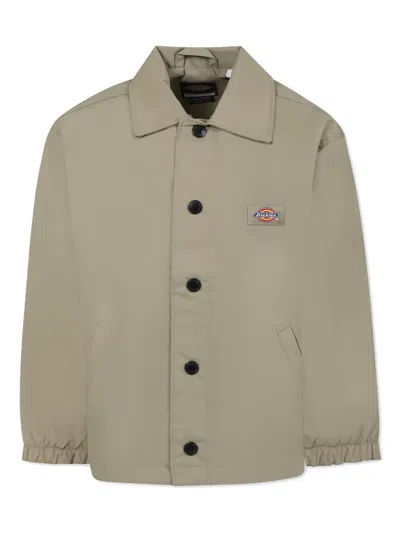 Dickies Kids' Logo-appliqué Shirt Jacket In Neutrals
