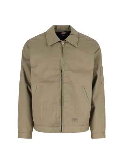 Dickies Casual Jacket Buttoned Cuffs Side Pockets In Green