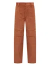 Dickies Logo-patch Cordoury Trousers In Brown