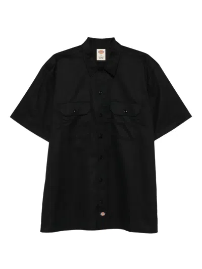 Dickies Short Sleeve Cotton Blend Shirt In Patterned Black