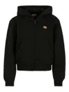 Dickies Logo-patch Zip-up Hoodie In Brown