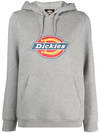 Dickies Logo-print Long-sleeved Hoodie In Grey