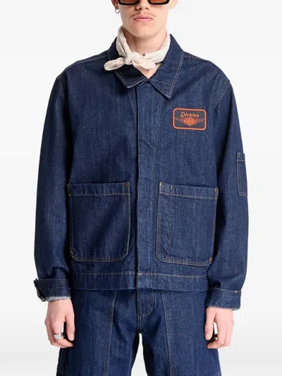 Dickies Logo-patch Denim Jacket In Blue