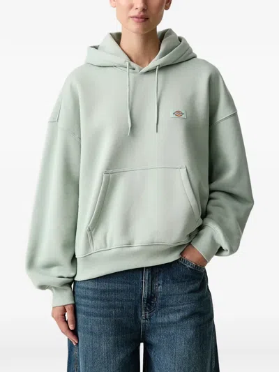 Dickies Logo-patch Drawstring Hoodie In Green