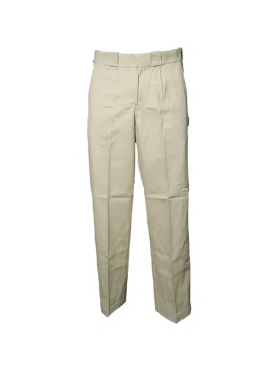Dickies Logo-patch Pressed-crease Trousers In Neutral