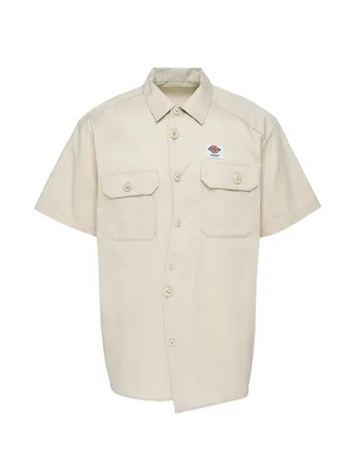 Dickies Logo-patch Short-sleeve Shirt In Neutral