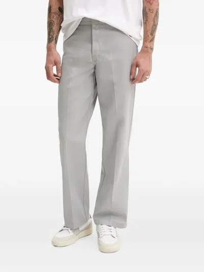 Dickies Logo-patch Straight-leg Trousers In Gray