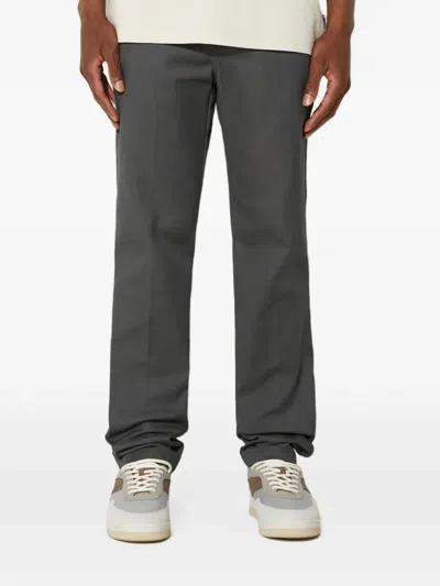 Dickies Logo-patch Straight-leg Trousers In Gray