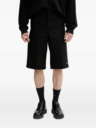 Dickies Logo-patch Twill Shorts In Black
