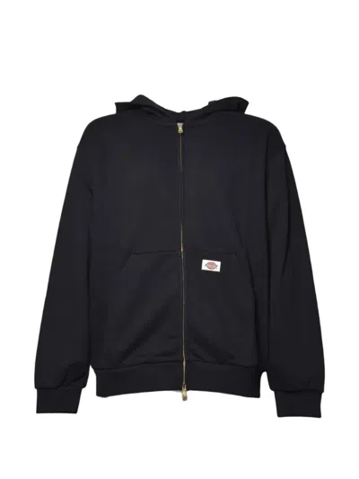 Dickies Logo-patch Zip-up Hoodie In Black