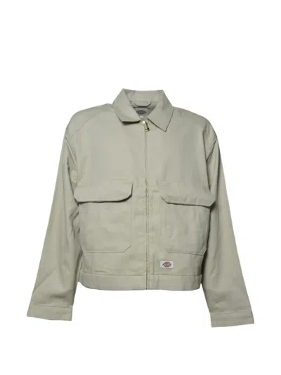 Dickies Logo-patch Zip-up Jacket In Green