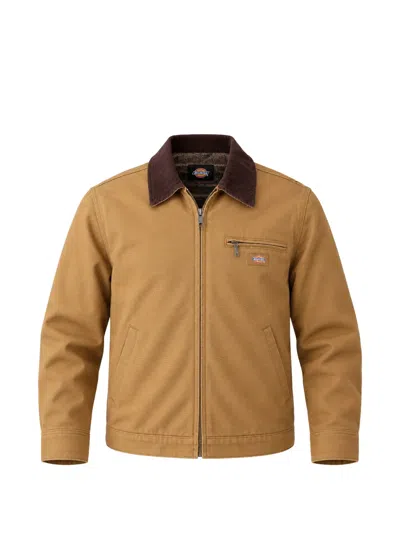 Dickies Logo-patch Zip-up Jacket In Nude