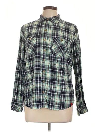 Pre-owned Dickies Long Sleeve Button Down Shirt In Green