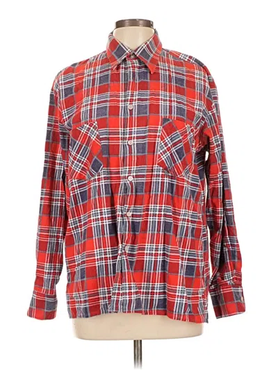 Pre-owned Dickies Long Sleeve Button Down Shirt In Red