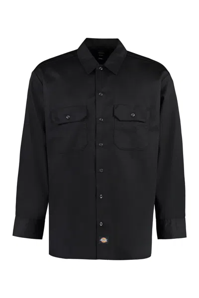 Dickies Long Sleeve Cotton Blend Shirt In Black