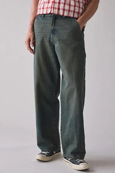 Dickies Loose Fit Carpenter Jean In Green Tone Fade, Men's At Urban Outfitters