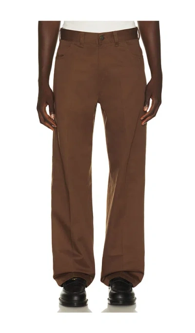 Dickies Loose Straight Twill Pant In Brown