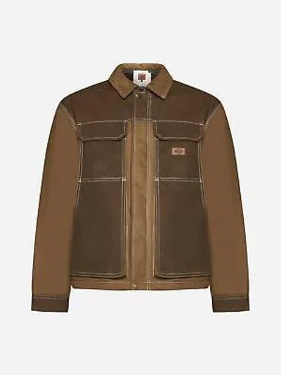 Pre-owned Dickies Lucas Waxed Cotton Padded Jacket L In Beige