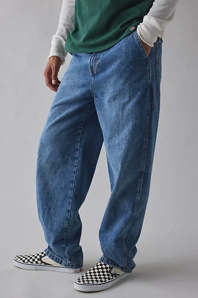 Dickies Madison Baggy Fit Jean In Rinsed Blue With Fade, Men's At Urban Outfitters In Animal Print