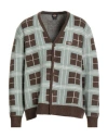 Dickies Man Cardigan Light Green Size Xl Polyester, Polyamide, Elastane In Brown