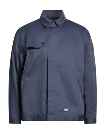 Dickies Man Jacket Navy Size M Polyester, Cotton In Blue