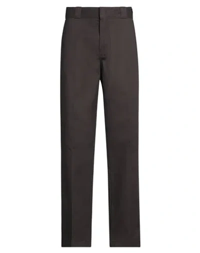 Dickies Man Pants Dark Brown Size 30w-32l Polyester, Cotton In Brown