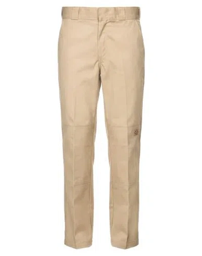 Dickies Man Pants Khaki Size 29 Polyester, Cotton In Nude