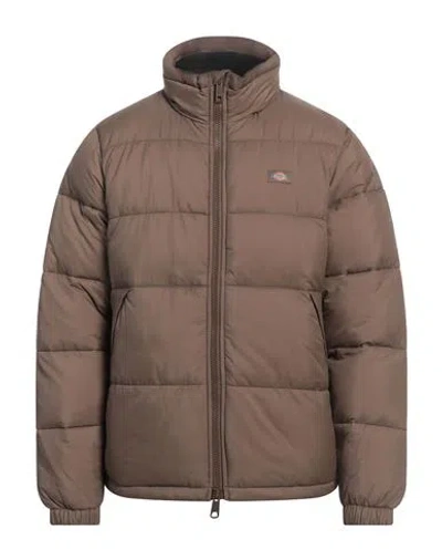 Dickies Man Puffer Chocolate Brown Size M Polyamide