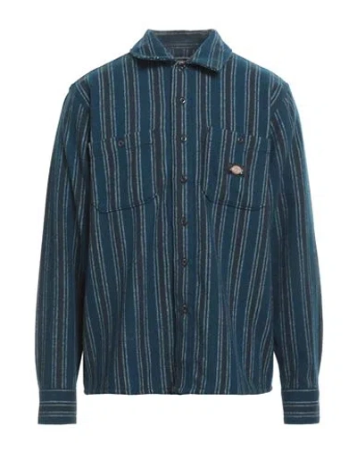 Dickies Man Shirt Blue Size L Wool, Polyester