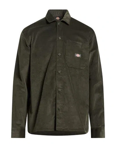 Dickies Man Shirt Military Green Size M Cotton, Polyester, Elastane