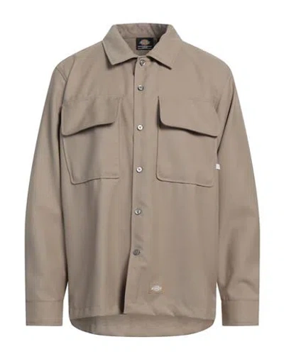 Dickies Man Shirt Sand Size Xl Polyester, Wool In Beige