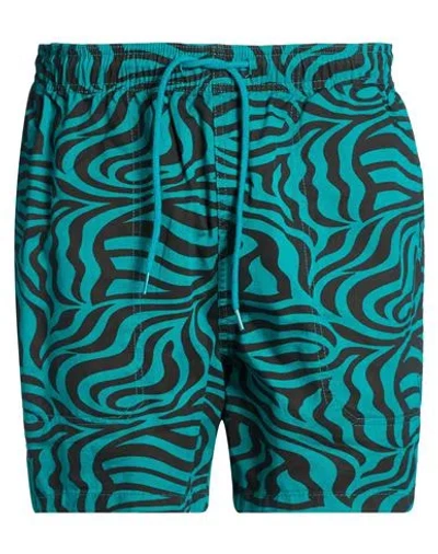 Dickies Man Shorts & Bermuda Shorts Green Size Xs Cotton In Blue