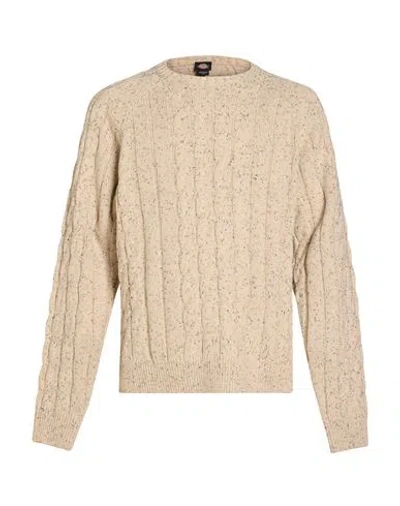 Dickies Man Sweater Cream Size L Cotton, Acrylic In Brown