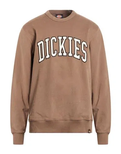 Dickies Man Sweatshirt Brown Size S Cotton, Polyester