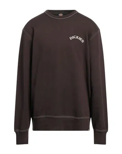 Dickies Man Sweatshirt Dark Brown Size M Cotton
