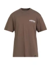 Dickies Man T-shirt Khaki Size Xl Cotton In Brown
